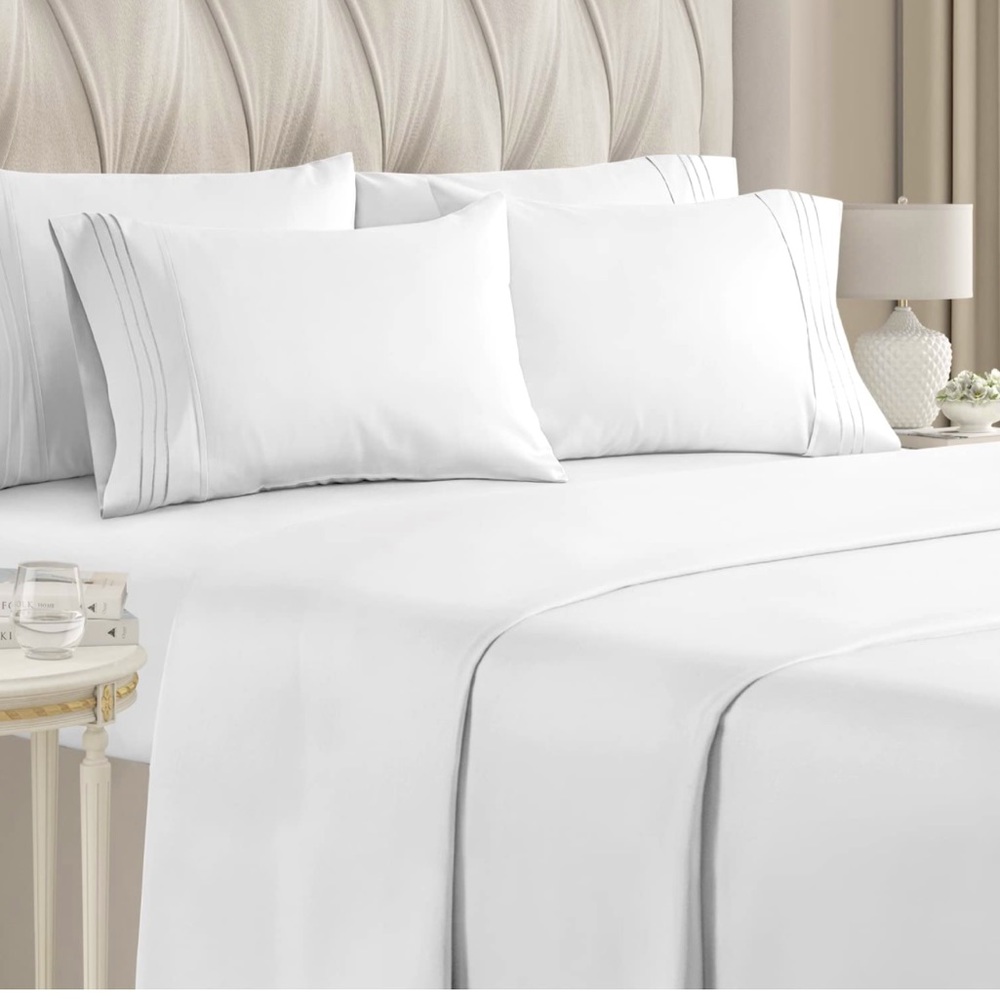 KING SIZE SHEET SET 6 pc set white